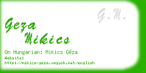 geza mikics business card